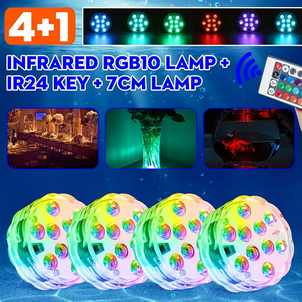 Details about / Submersible LED Waterproof Light RGB Lamp Wedding Party Fish Tank Home Decor